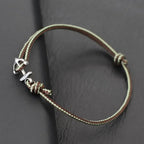 Light green marine anchor bracelet