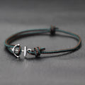 Dark green marine anchor bracelet
