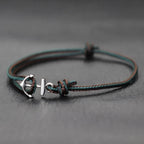 Dark green marine anchor bracelet