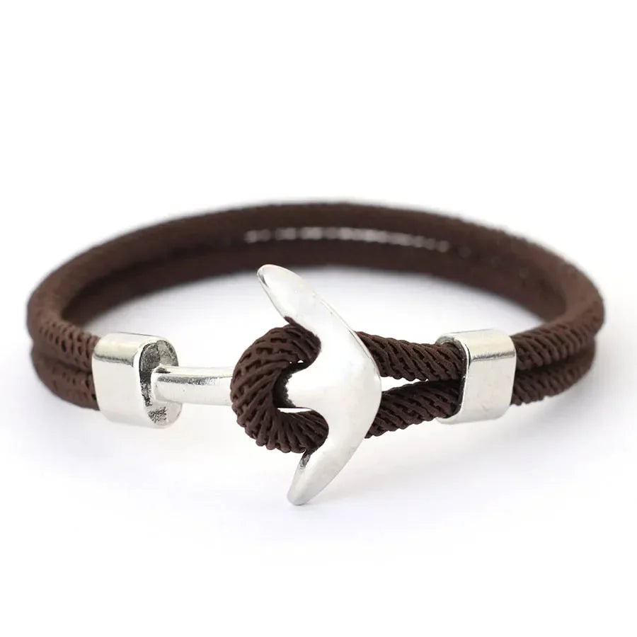 Brown anchor bracelet