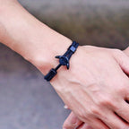 Black and navy blue anchor bracelet