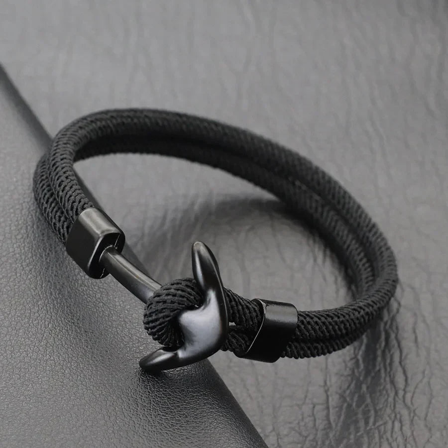 Black and black anchor bracelet