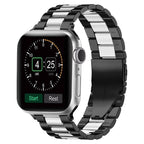 Black and silver metal Apple Watch band