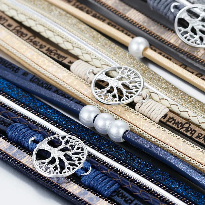 Tree of Life ID Bracelet in Leather
