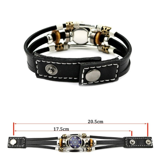 Metatron Archangel Leather Chain Bracelet