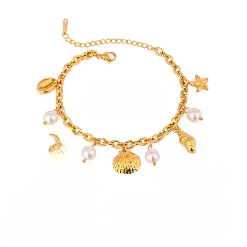 Bracelet with Shells and White Beads