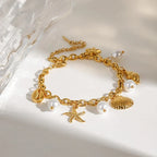 Bracelet with Shells and White Beads