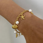 Bracelet with Shells and White Beads