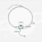 Moonstone Crystal and Zircon Stars Bracelet