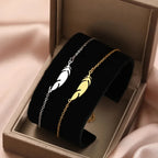 Charm Bracelet with Silver Feather