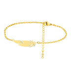 Charm Bracelet with Gold Feather