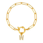 Personalized bracelet with initial w