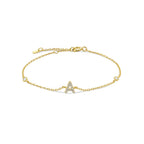 Gold rhinestone initial bracelet a