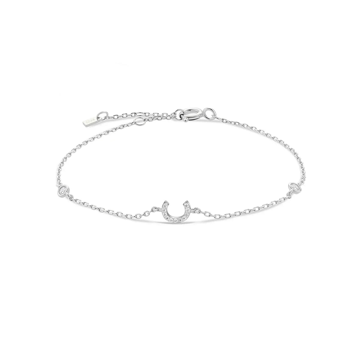 Bracelet with silver rhinestone initial c