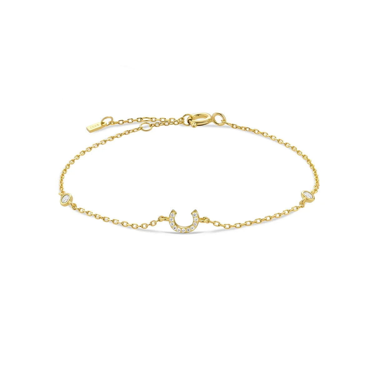 Bracelet with gold rhinestone initial c