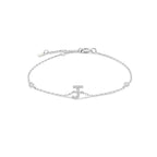 Bracelet with silver rhinestone initial j