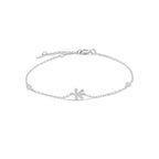 Bracelet with silver rhinestone initial k