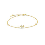 Bracelet with gold rhinestone initial k