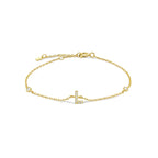 Bracelet with gold rhinestone initial l