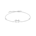 Bracelet with silver rhinestone initial m