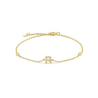 Gold rhinestone initial bracelet r