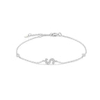 Bracelet with silver rhinestone initial s