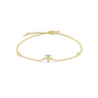 Bracelet with gold rhinestone initial t