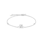 Bracelet with silver rhinestone initial z