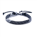 Bracelet with Arabic keffiyeh pattern for men or women black