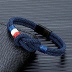 Bracelet with navy rope knot
