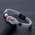 Bracelet with gray rope knot