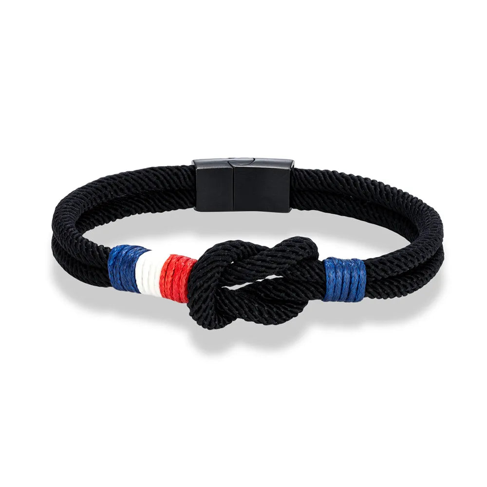 Bracelet with black rope knot