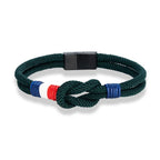 Bracelet with green rope knot