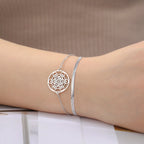 Bracelet with Metatron's Cube Pendant in silver