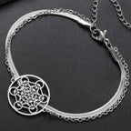 Bracelet with Metatron's Cube Pendant in silver