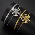 Bracelet with Metatron's Cube Pendant in gold