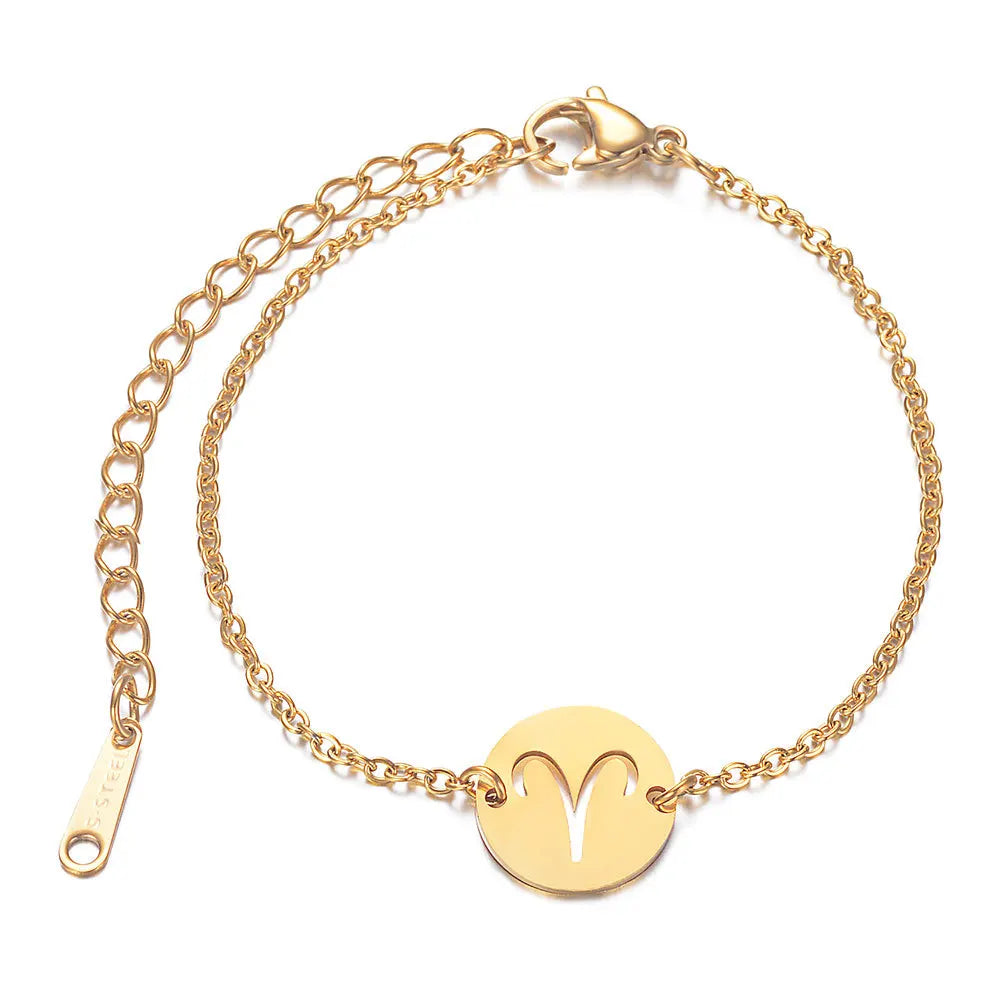 Bracelet with Astrological Zodiac Sign Pendant aries