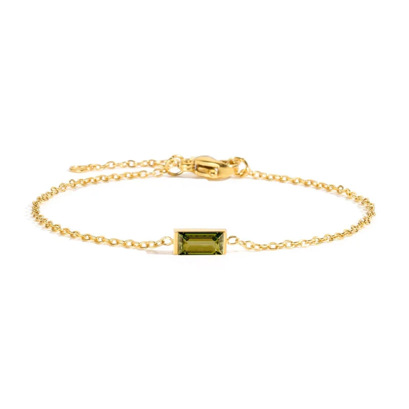 Bracelet with Colored Birthstone