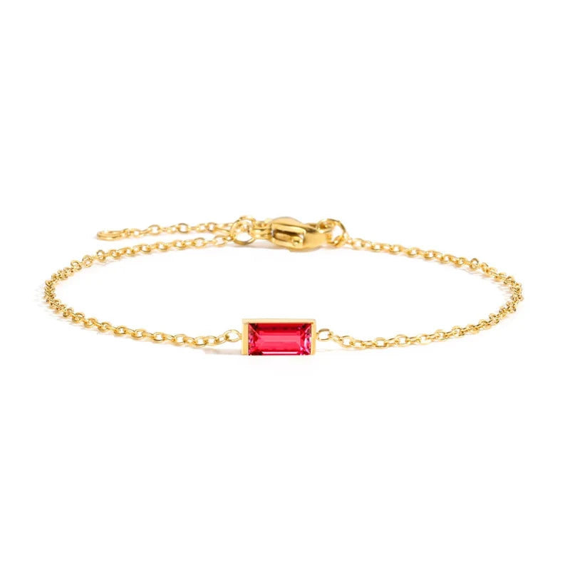 Bracelet with Colored Birthstone