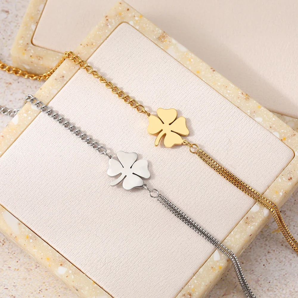 4-Leaf Clover Lucky Charm Bracelet 