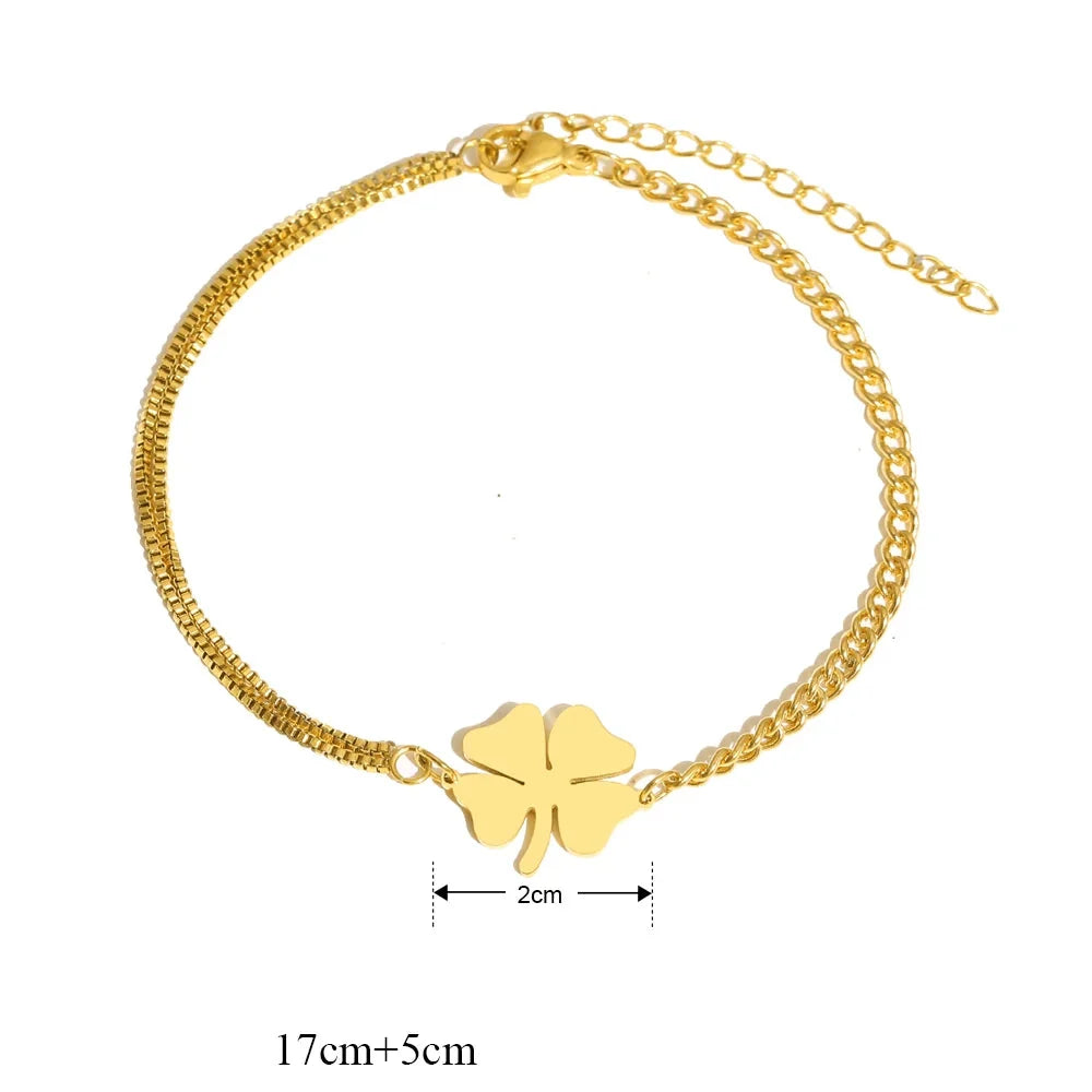 4-Leaf Clover Lucky Charm Bracelet