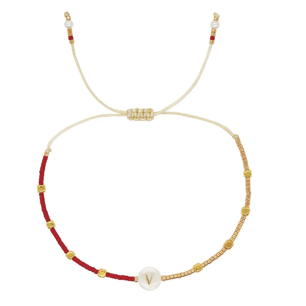 Two-tone initial bracelet v