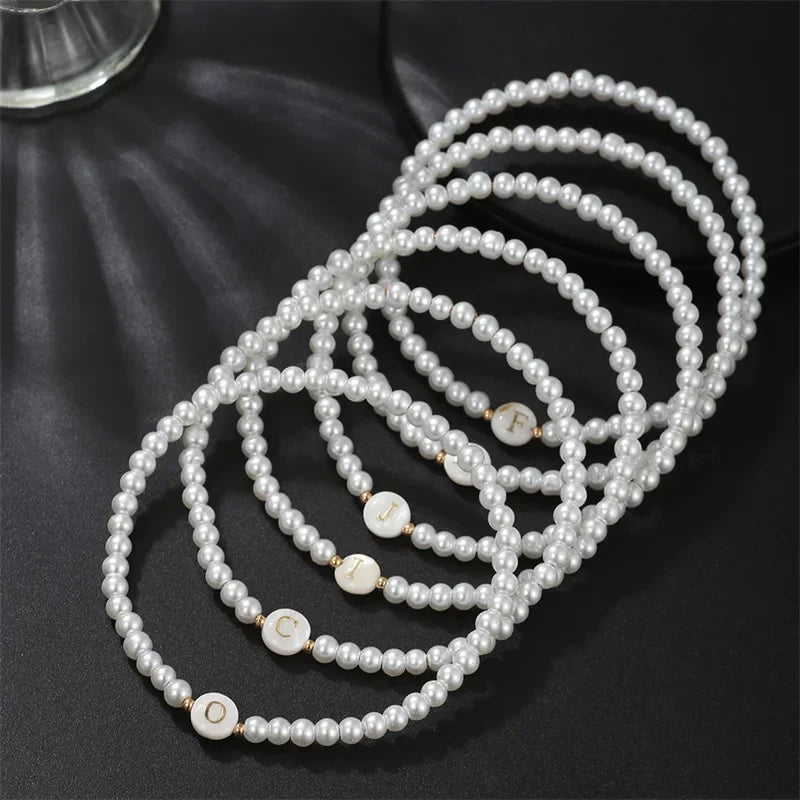 White initial bracelet
