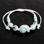 Bohemian Bracelet Shell Snail Blue
