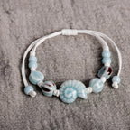 Bohemian Bracelet Shell Snail Blue