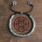 Carved Buddhist Amulet Figaro Bracelet