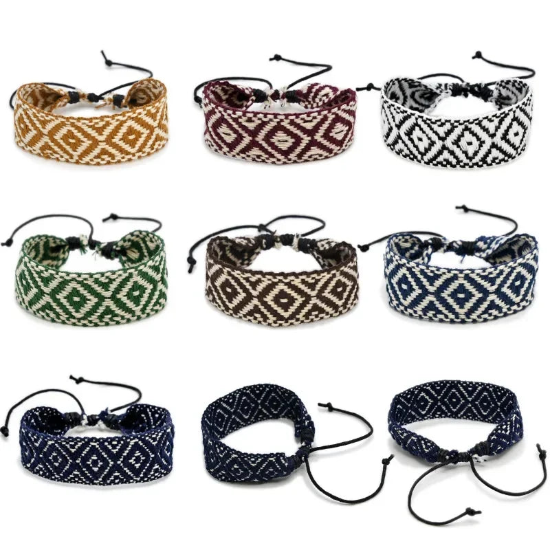 Handmade Brazilian Bracelet with Geometric Shapes in Brown 
