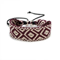 Handmade Brazilian Bracelet with Geometric Shapes in Burgundy
