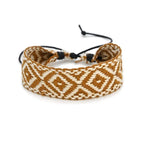 Handmade Brazilian Bracelet with Geometric Shapes in Light Brown