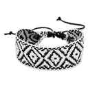 Handmade Brazilian Bracelet with Geometric Shapes in Black and White